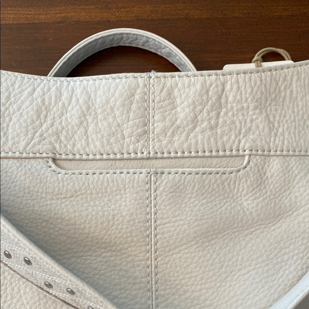HOBO Cream Leather Hobo Bag with Adjustable Strap - Picture 7 of 15